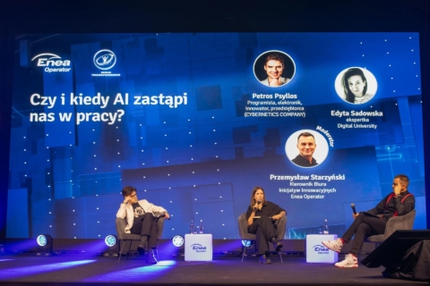 Petros Psyllos w panelu dyskusyjnym Enea Operator „Czy i kiedy AI zastąpi nas w pracy?”